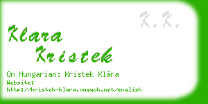 klara kristek business card